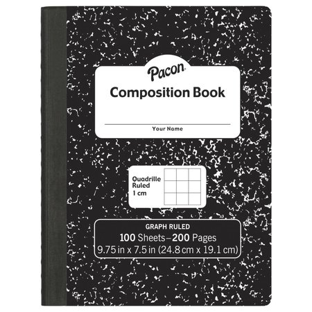 PACON CORPORATION Pacon 2023383 9.75 x 7.5 in. 1 cm Composition Book with Grid Ruled & 100 Sheets 2023383